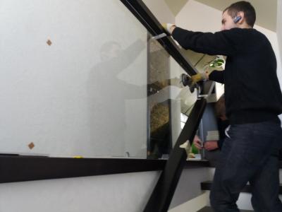 Перила со стеклянными вставками "под ключ" пер. Волго Донский